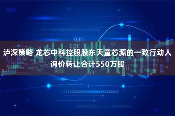 泸深策略 龙芯中科控股股东天童芯源的一致行动人询价转让合计550万股
